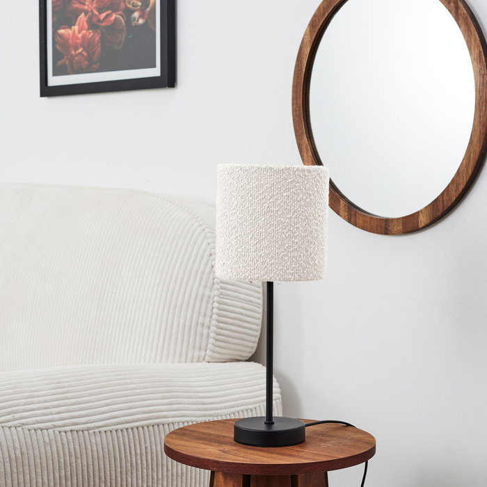 Home Deco Factory Lámpara Metal Pantalla Rizo Colección Natural