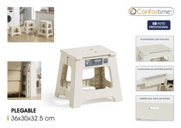 Confortime Taburete Plegable White 36x30x32.5cm