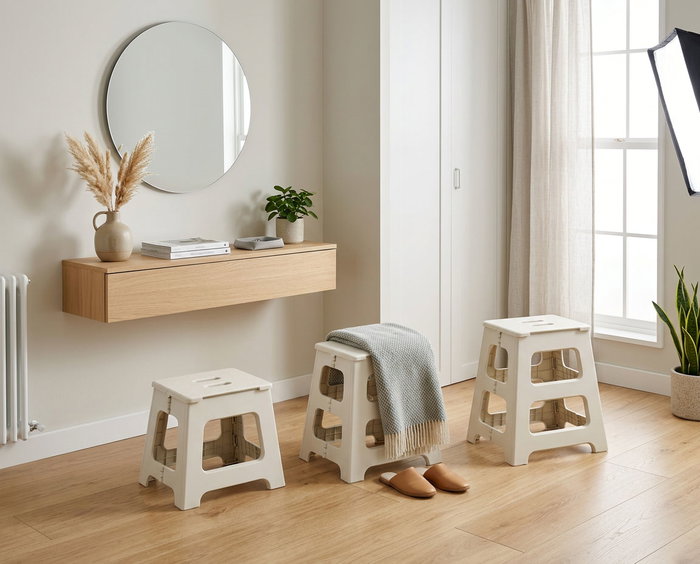 Confortime Taburete Plegable White 36x30x32.5cm