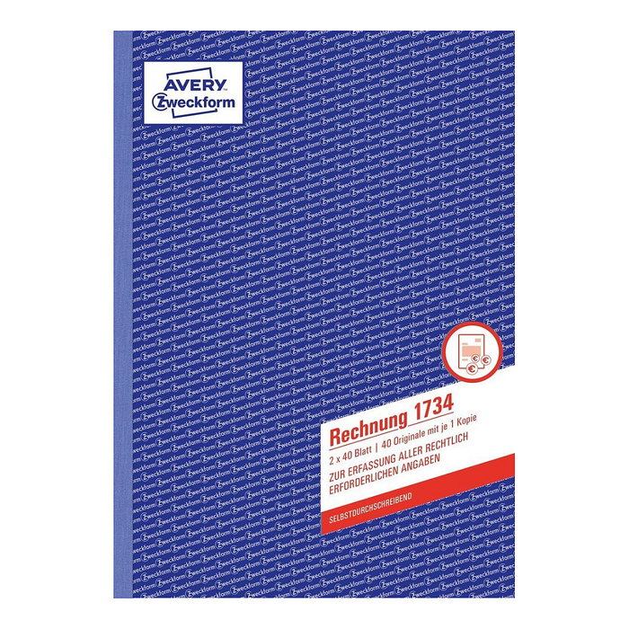 AVERY Zweckform Rechnung Formularbuch 1734, 1 unidad AVERY Zweckform Rechnung Formularbuch 1734, 1 unidad