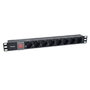 Equip Regleta de Pared Rack 19 Pulgadas 1U con 8 Salidas IEC C14, Interruptor, Cable 1.8m, 10A/2500W, Negro