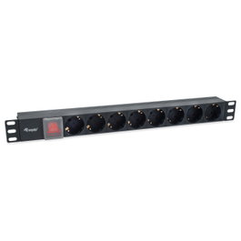 Equip Regleta de alimentación para rack 19 pulgadas 1U 8 tomas con interruptor