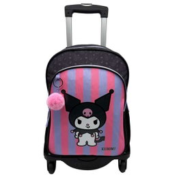 Toybags Mochila Primaria Doble Compartimento Kuromi con Carro Negro T963