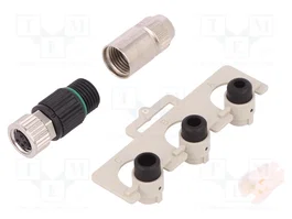 HARTING Conector M8 Hembra 4 Pines Recto IP67