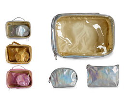 Berilo Set 3 Neceseres Plástico Surtido 3 Colores 17x8x25 cm (Set de 12)