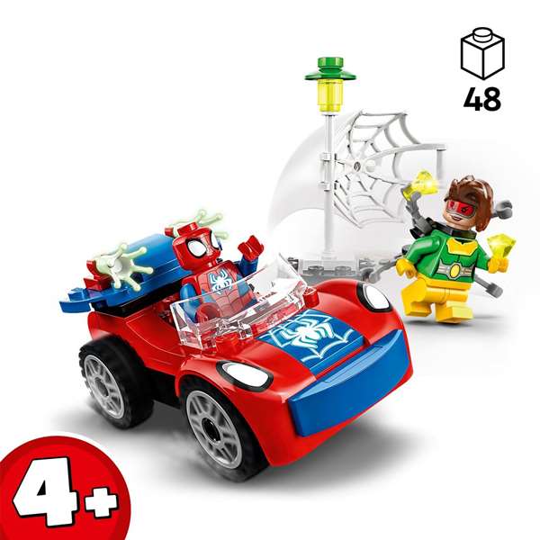 LEGO Spider-Man y Doc Ock - Coche de Construcción con 48 Piezas para Niños de 6+ Años (Juego de Superhéroes Marvel)