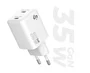 SUBBLIM SUBCHG-6G3520 Cargador de Pared/Viaje GaN 35W PD con Doble Puerto USB-C, Carga Rápida Universal, Blanco