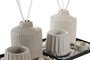 DKD Home Decor Set de Decoración de 3 Piezas con Jarrón Mikado y Portavelas en Cerámica, 14x14x10 cm