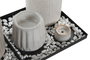 DKD Home Decor Set de Decoración de 3 Piezas con Jarrón Mikado y Portavelas en Cerámica, 14x14x10 cm