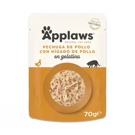 Applaws Comida Húmeda para Gatos Higado y Pollo en Gelatina 16 Sobres x 70 gr
