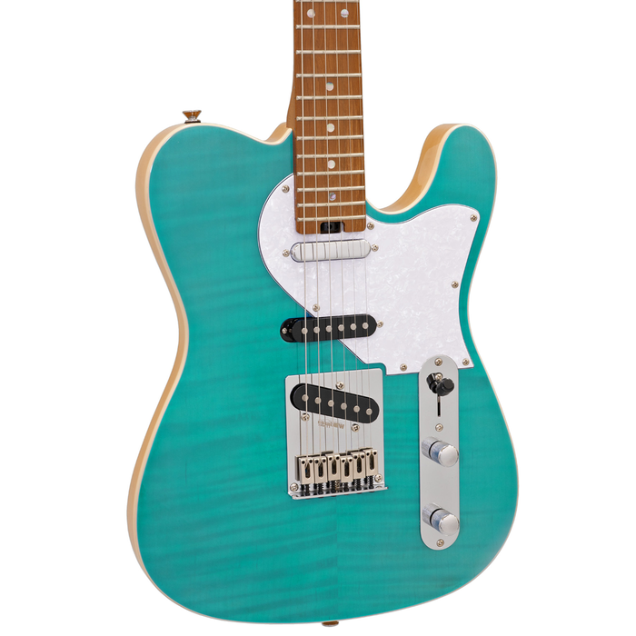 Guitarra Eléctrica Aria Tc 615-Mk2-Nashville Azul Turquesa Translúcida