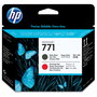 HP Cabezal de Impresión DesignJet 771 CE017A Negro Mate/Rojo Cromático para Serie Z6200 (Inyección de Tinta Térmica, 1 unidad)