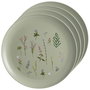 Day Juego de 4 Platos 25 cm Colores Surtidos Arena Natural Verde Musgo Amarillo Arena Ilustraciones de Plantas