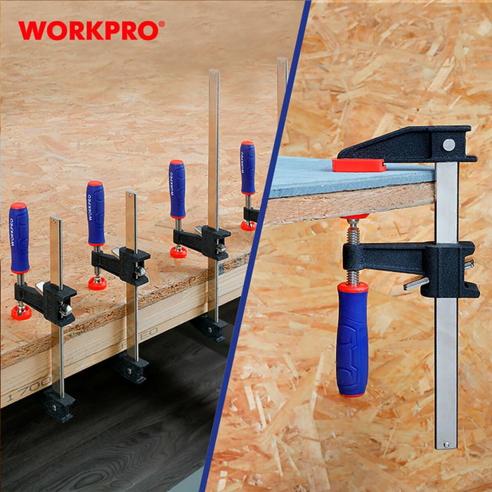 Workpro Sargento de apriete con émbolo, 60 cm