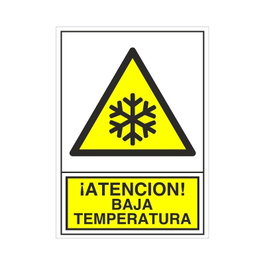 DUVER Señal de seguridad ¡Atención! Baja temperatura 420x297 mm
