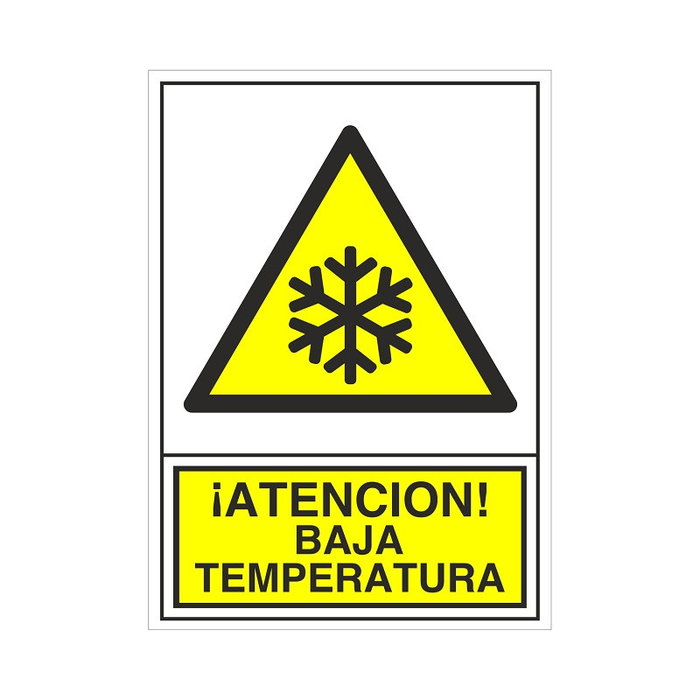 DUVER Señal 375 Plástico 420x297 mm Atención Baja Temperatura