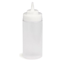 TABLECRAFT Pack de 6 botellas exprimibles de 240 ml, Blanco translúcido