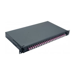 Helos LWL 19 pulg Spleissbox 24 x LC Duplex OM4, Negro