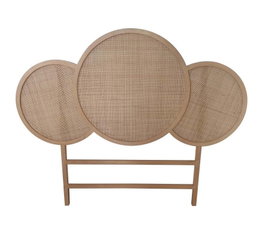 DKD Home Decor Cabecero de Paulownia y Ratán para Cama de 150 cm, Marrón