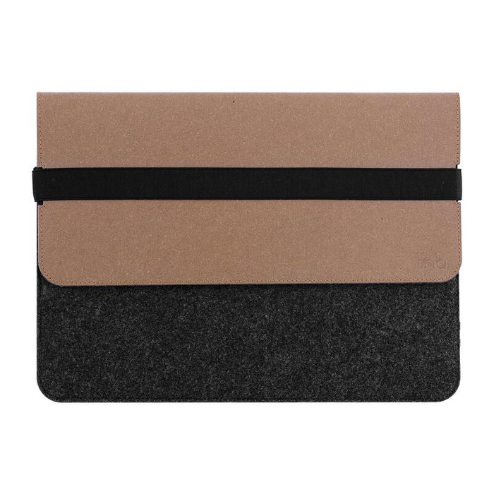 T'nb Maletín Laptop Sleeve 13/14 Polgadas - Cuero Reciclado y Fieltro - Marrón/Gris T'nb Maletín Laptop Sleeve 13/14 Polgadas - Cuero Reciclado y Fieltro - Marrón/Gris