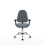 Silla de oficina Algarra con mecanismo Contacto permanente básico tapizada con Tela color Gris. Equipada con Base cromada, Brazos 2Dy Topes
