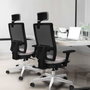 PIQUERAS Y CRESPO Silla de oficina Horna con mecanismo Sincro, Negro y Blanco