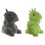 DKD Home Decor Sujetapuertas de Algodón Dino, Pack de 2 Surtido Verde y Gris