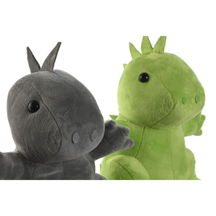 DKD Home Decor Sujetapuertas de Algodón Dino, Pack de 2 Surtido Verde y Gris