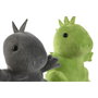 DKD Home Decor Sujetapuertas de Algodón Dino, Pack de 2 Surtido Verde y Gris