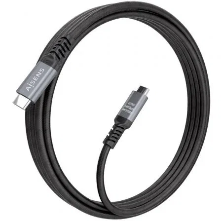 Aisens A107-0989 Cable USB 3.2 Tipo-C 4m, USB-C Macho a USB-C Macho, 100W, 10Gbps, E-Marker, Compatible Thunderbolt 3, Negro