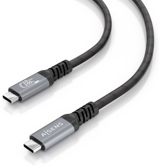 Aisens Cable USB 3.2 Gen2 de aluminio USB-C a USB-C, 100W, 10Gbps, 4m, Negro Aisens Cable USB 3.2 Gen2 de aluminio USB-C a USB-C, 100W, 10Gbps, 4m, Negro