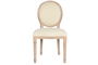 DKD Home Decor Silla Tradicional, 2 Unidades, Blanco Natural, Madera de Hevea, Poliéster, Dimensiones: 46 cm (Largo) x 50 cm (Ancho) x 96 cm (Alto), Asiento a 50 cm