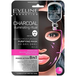 Eveline Mascarilla Facial En Hoja Profundamente Hidratante Y Purificante Carbón