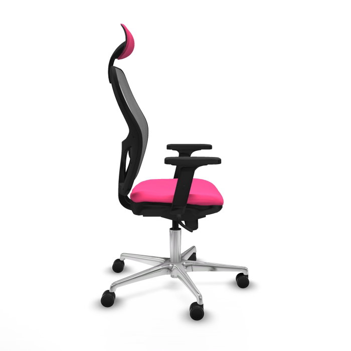 PIQUERAS Y CRESPO Silla de oficina Jorquera Rosa y Gris con mecanismo Sincro