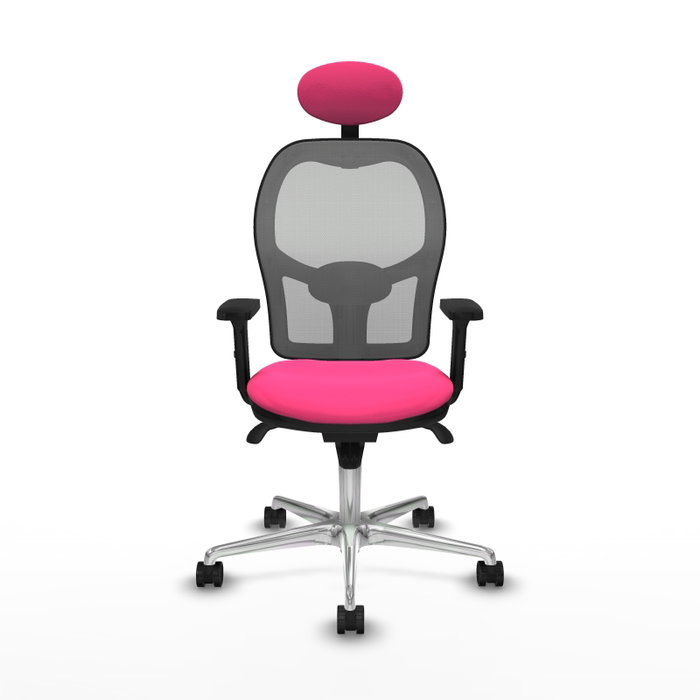 PIQUERAS Y CRESPO Silla de oficina Jorquera Rosa y Gris con mecanismo Sincro