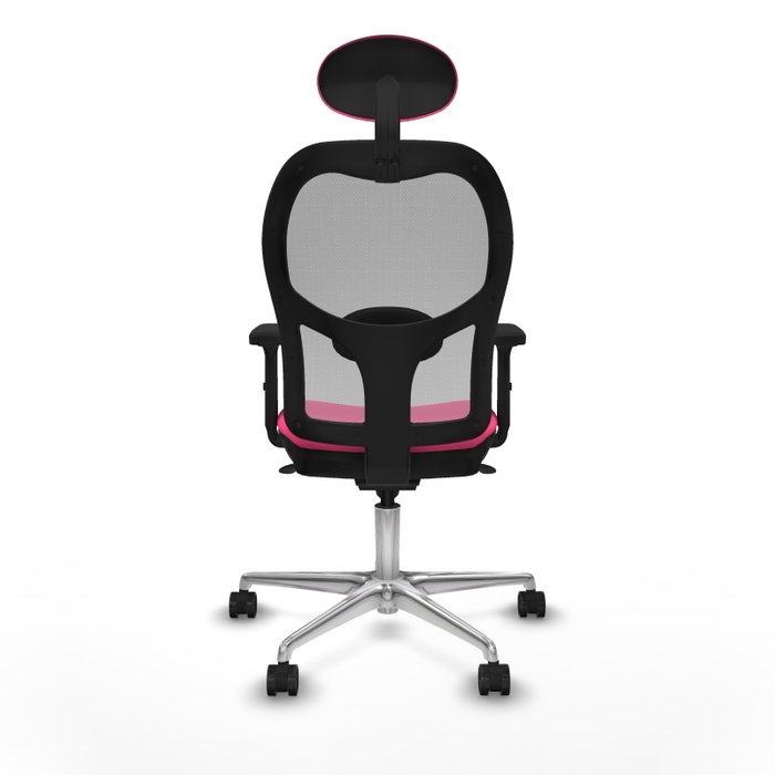 PIQUERAS Y CRESPO Silla de oficina Jorquera Rosa y Gris con mecanismo Sincro