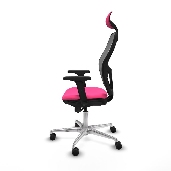 PIQUERAS Y CRESPO Silla de oficina Jorquera Rosa y Gris con mecanismo Sincro