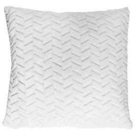Home Deco Factory Cojín decorativo Chevron Blanco 40x40 cm, Colección Natural en poliéster