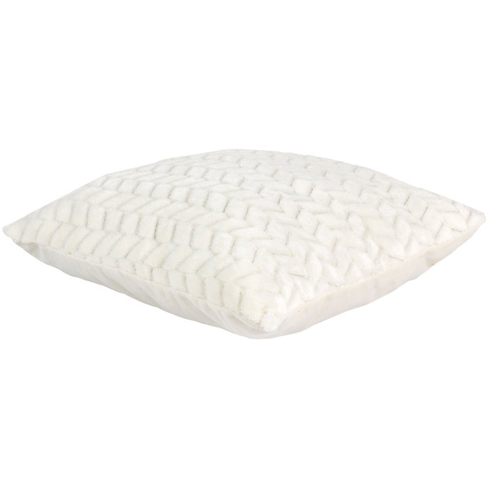 Home Deco Factory Cojín decorativo Chevron Blanco 40x40 cm, Colección Natural en poliéster