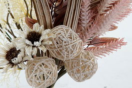 DKD Home Decor Ramo Crema Naranja 20 x 40 x 36 cm (24 Unidades)