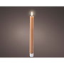 Lumineo Vela de Cera LED Marrón ø2,2 x 24,5 cm, Pack 2 uds
