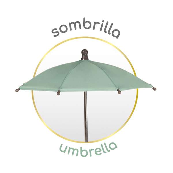 CAPRICCIO Coche de Muñeca Plegable con Sombrilla y Bolso para Muñecas de hasta 48 cm - 38x65x60 cm