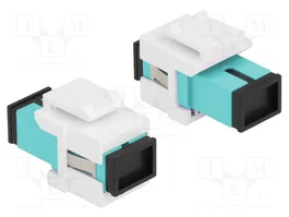 DeLOCK Módulo Keystone SC Símplex hembra a SC Símplex hembra aqua/blanco