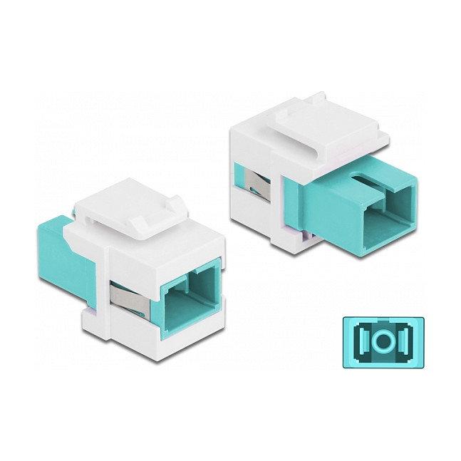 DeLOCK Módulo Keystone SC Símplex hembra a SC Símplex hembra aqua/blanco