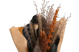 DKD Home Decor Ramo Shabby Marron Naranja 5 x 18 x 10 cm (6 Unidades)