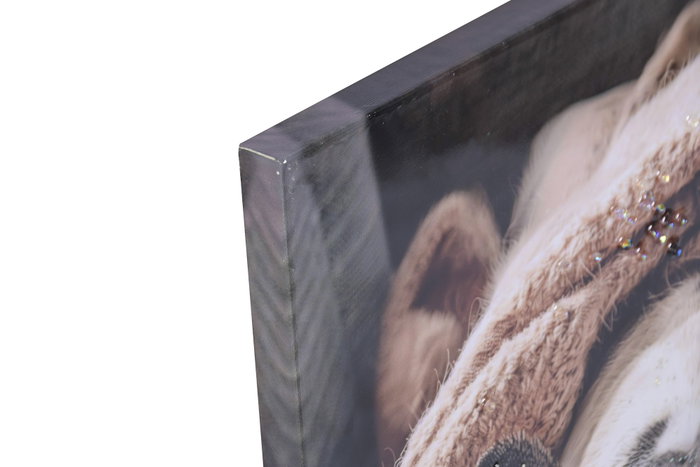 DKD Home Decor Cuadro Lienzo MDF Perro Desayuno 40X1,8X60 Surtido de 4