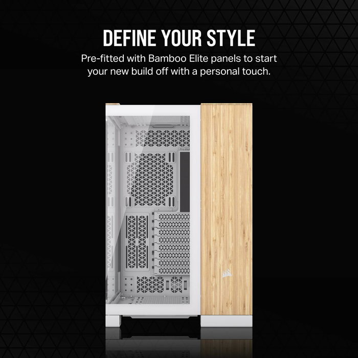 Corsair CC-9011284-WW Carcasa de Ordenador Midi Tower Bamboo, Blanco