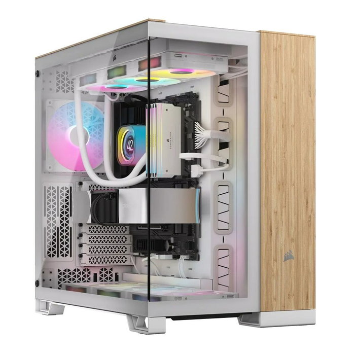 Corsair CC-9011284-WW Carcasa de Ordenador Midi Tower Bamboo, Blanco