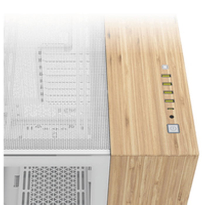 Corsair CC-9011284-WW Carcasa de Ordenador Midi Tower Bamboo, Blanco
