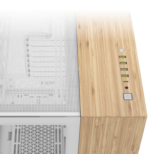 Corsair CC-9011284-WW Carcasa de Ordenador Midi Tower Bamboo, Blanco